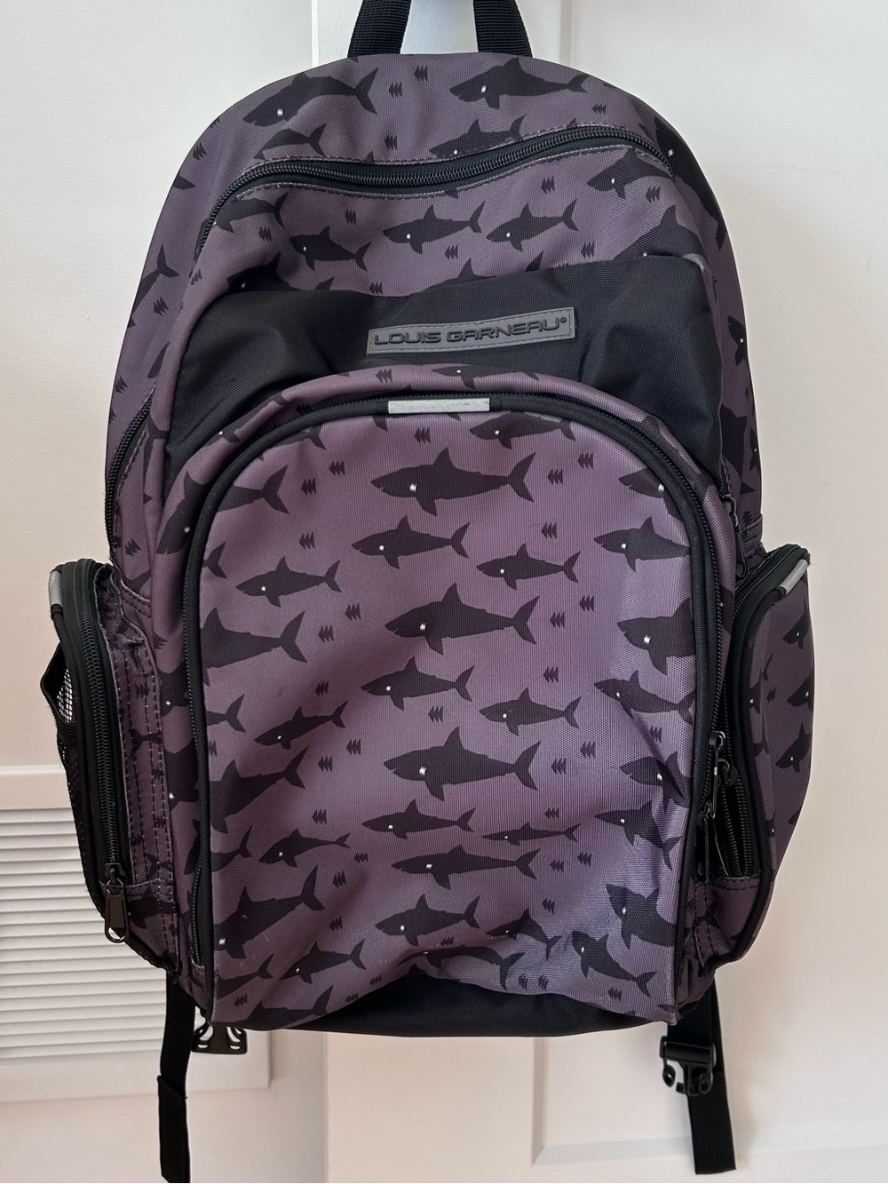 Louis Garneau Kids' Purple Shark Print Backpack